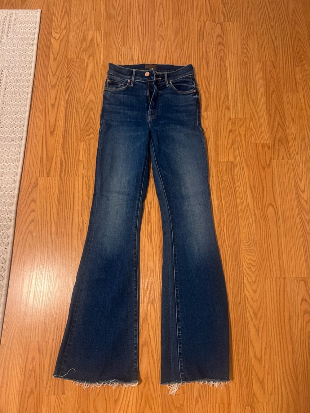 MOTHER Dark Blue Straight Leg Jeans